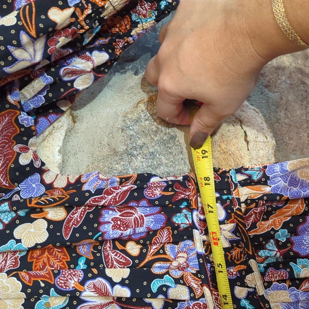 Ann Taylor Batik Autumn Leaves Midi Flare Dress - Picture 14 of 14